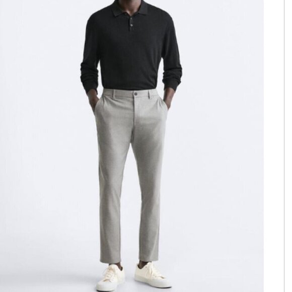 Zara Houndstooth Pants Mens 31X28 Grey Trousers - Picture 1 of 10